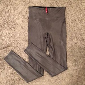 SPANX Faux Leather Leggings - Grey Color
